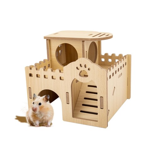 Natural wood hamster habitat - wood,