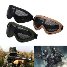 Lunettes de sécurité tactiques Airsoft Hunting Metal Mesh Lens Goggle Sports