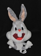 Peluche doudou bugs bunny LOONEY TUNES WARNER gris blanc 23/37 cm assis TTBE