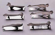 LOT 6 Porte Couteaux Animaux Métal argenté Art Déco POINCON Yorel TBE PROPRES