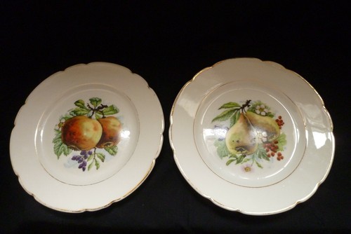 Assiettes décor fruits - décor,