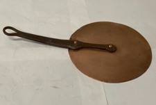 Ancien couvercle en cuivre et fer forgé Ø 24 cm / Antique French copper pan lid