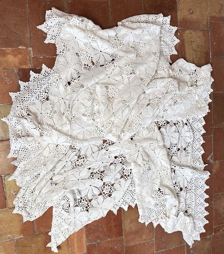 Jeté lit crochet blanc - jeté,