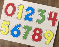 JEU EN BOIS PUZZLE CHIFFRES 0 à 9 -2 à 4 ans