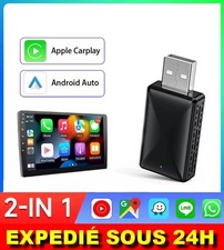 ✅ Adaptateur 2en1 Sans Fil CarPlay Android Auto Plug & Play Connexion Voiture