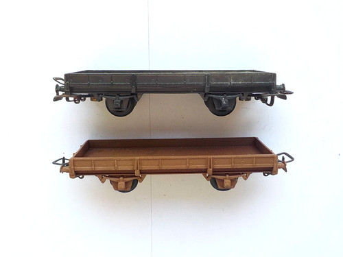 Lot deux wagons troby - troby, plat