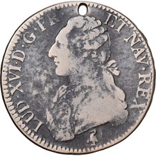 France, Louis XVI, Ecu, 1790