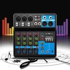Mixeur audio Bluetooth 5 canaux console de mixage sonore enregistrement USB m...