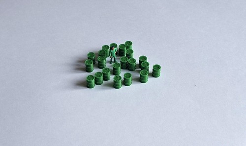 Lot fûts verts - 20, bidons