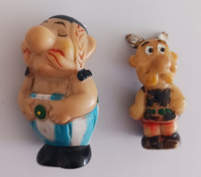 2 FIGURINES ASTERIX ET OBELIX VINTAGE GOSCINNY UDERZO EMBOUTS DE CRAYON 
