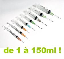 SERINGUE avec AIGUILLE 1 3 5 10 20 30 60 100 150 ml et QUALITE+ PRIX DEGRESSIF !