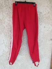 Pantalon fuseau sport vintage années 70 pant rouge nylon mélangé S