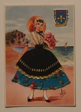 Carte postale en tissu, brodée - PROVENCE, écusson