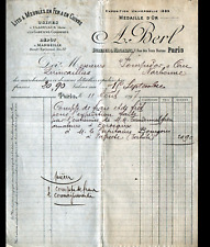 PARIS (XI°) USINE à LA GARENNE-COLOMBES / LITS & MEUBLES en Fer "A. BERL" en1897