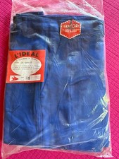 Ancien pantalon bleu de travail coton Sanfor L' Idéal  tour de taille 90 réf V12