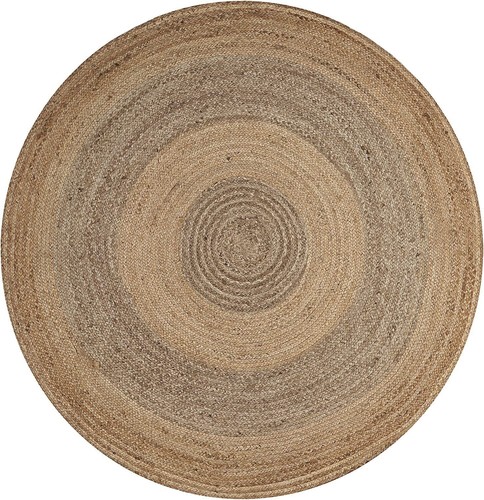 Tapis rond naturel - , réversible