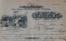 Facture LYON 1912 Manufacture lit en fer GIROUD & BAL sommier  illustrée 91