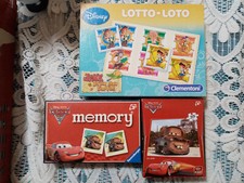 Lot de 3 jeux enfants - 1 loto, 1 memory et 1 puzzle - film animation Cars