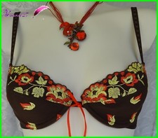 Soutien Gorge MIRIALE Marron Fleurs rouge et vert du 85B au 100D FR -  AA7