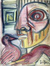 Peinture XXe  Technique mixte