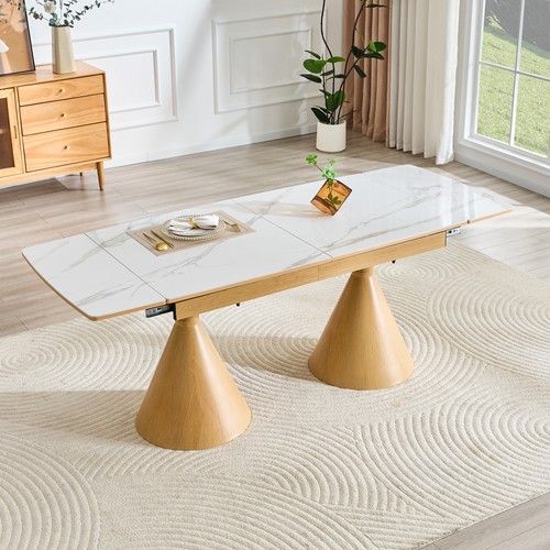 Extendable stone top dining - stone-top,