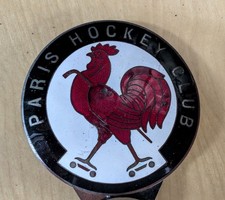 Grand Badge Émaillé Paris Hockey Club Vintage Roller Patins A Roulettes 