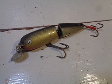 gros Leurre Ancien Pêche Bois Métal Poisson Nageur mer popper carnassier vintage