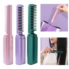 Brosse à lisser les cheveux sans fil, peigne chaud, peigne à lisser chauffant