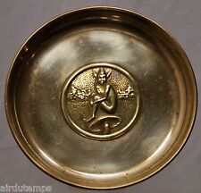 COUPELLE VIDE-POCHE laiton médaillon décor LUTIN DIABLOTIN CHAMPIGNON Diam 13cm