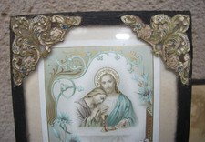 cadre reliquaire Napoléon III avec verre ancien+ gravure