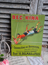 ANCIEN CARTON PUBLICITAIRE PORTE COURRIER BEC KINA APERITIF DES SPORTIFS
