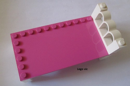 Lego bed dark pink - bed, white
