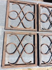 4 Grilles de Porte d'entrée  en Fer Forgé Anciennes 