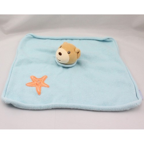 Doudou plat ours - bleu, étoile