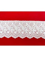 Dentelle Broderie Anglaise Tresse 6cm San Gallo 4BF32B Festonnée Volants Unique