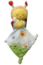 Pommette doudou papillon avec mouchoir velours jaune bleu vert