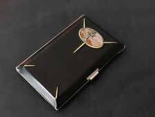 ART DECO CIGARETTE CASE SILVER GOLD 18K LACQUER NACRE ETUI ARGENT OR LAQUE PARIS