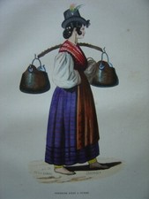 Belle gravure d'une porteuse