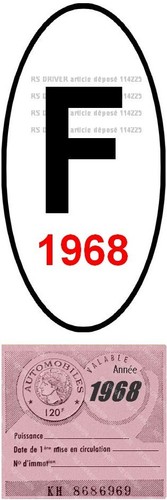 Vignette pare brise 1968 - 1968, +