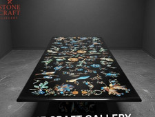 Véritable Pietra Dura Floral Incrustation Marbre Table Haut Qualité Décor Maison