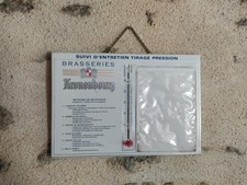 Ancienne plaque de Bar en tôle thermomètre KRONENBOURG SUIVI ENTRETIEN PRESSION.