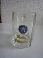 Ancien verre chope à bière émaillé MOTTE-CORDONNIER 6/20 L.