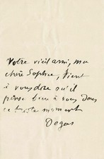 Edgar DEGAS - Lettre