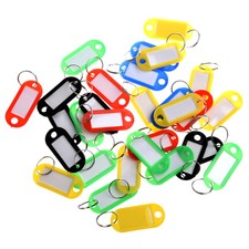 LOT DE 1 à 100 ÉTIQUETTES PLASTIQUE PORTE CLÉS CLEFS AVEC PAPIER ET ANNEAU MÉTAL