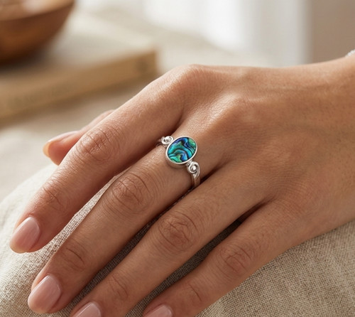 Bague coquille ormeau en - bague, d'ormeau