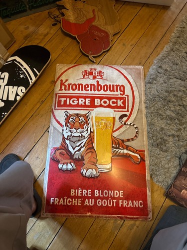 Plaque émaillée tiger bock - émaillée,
