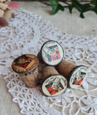 4 ANCIENS BOUCHONS LIEGE VINS DU POSTILLON PUBLICITAIRE