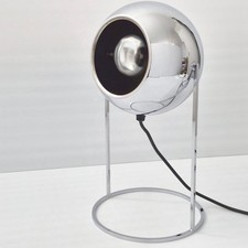 LAMPE DE TABLE VINTAGE 1970 SPACE AGE BOULE ORIENTABLE ACIER CHROME 70S RETRO