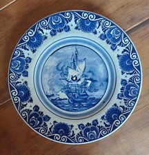 Authentique Assiette murale des Brasseries Heineken. Bleu de Delft. Artisanale.