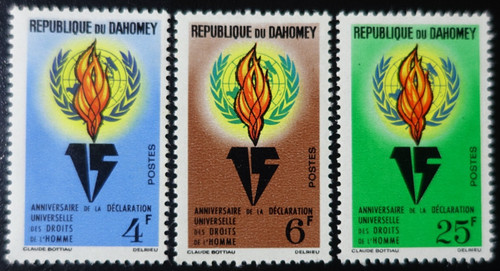 Timbres dahomey droits - du, de